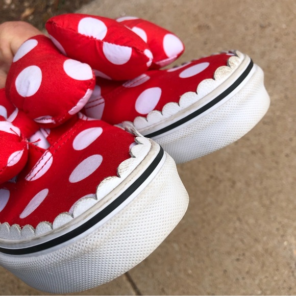 Vans Red and White Polka Dot Kids Sneakers - Picture 2 of 9